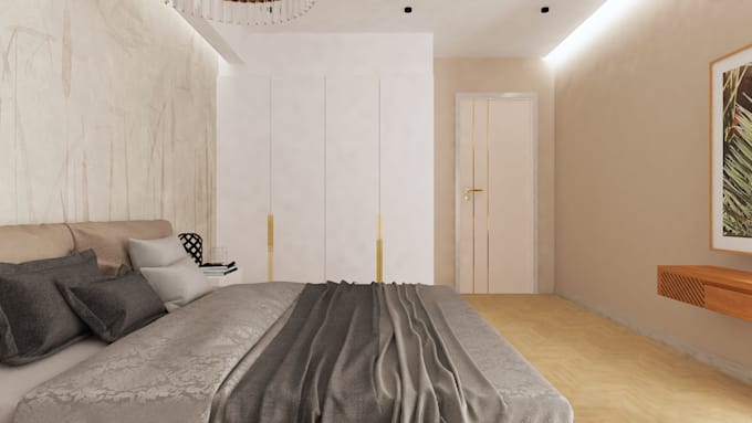 do realistic 3d bedroom interior design rendering