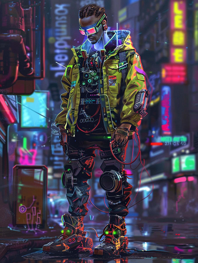 do cyberpunk and retro aesthetic characters