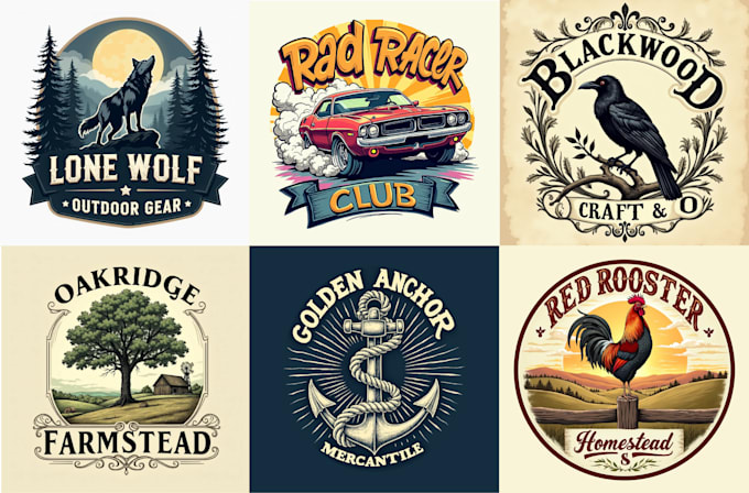 create a professional hand drawn retro vintage logo design