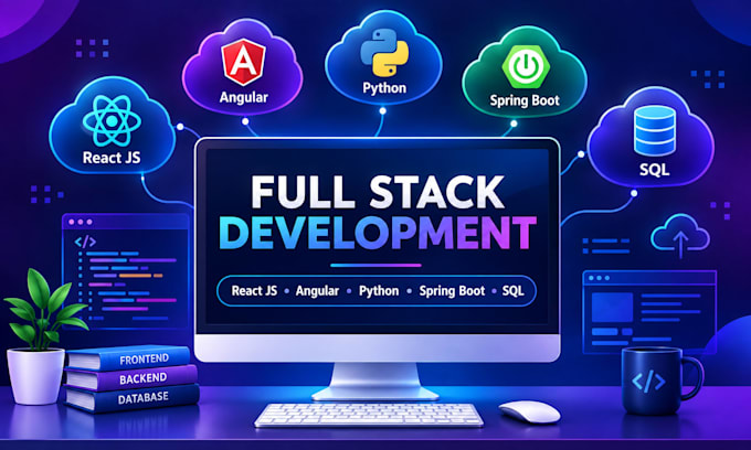 develop full websites with react , angular,python  bootspring
