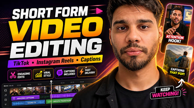 do tiktok, instagram reels, video editing with captions