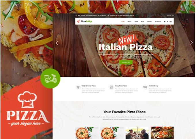 create pizza and fast food website development