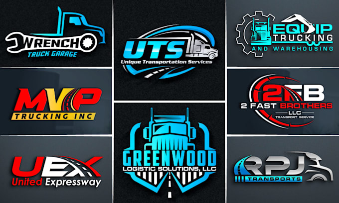 do transport logistics trucking cargo and dispatching business logo