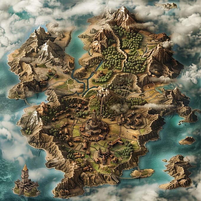 make a high quality digital fantasy map