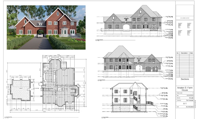 draw floorplan elevations sections on autocad 2d and revit