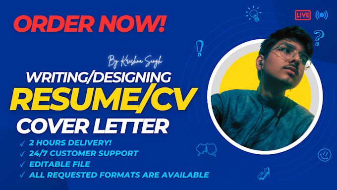 write and design your professional resume cv or cover letter