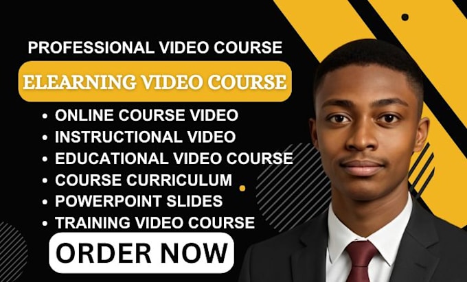 online course content, video course, elearning video and course creation