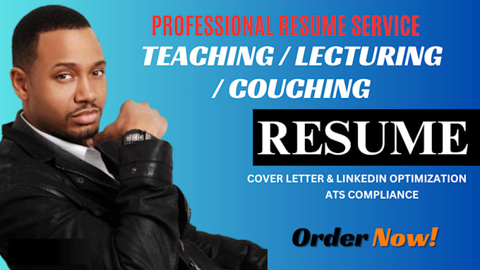 write teaching resume, cover letter, CV, linkedin optimization