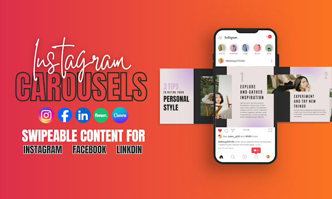 design unique instagram carousel post or stories