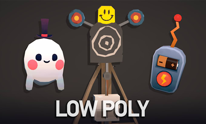 make stylized low poly 3d models assets for your game environment web animation