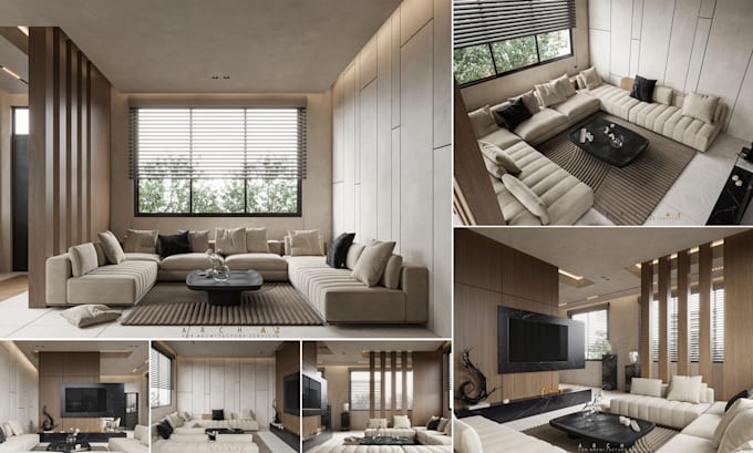 do a stunning 3d interior design with realistic 3d rendering