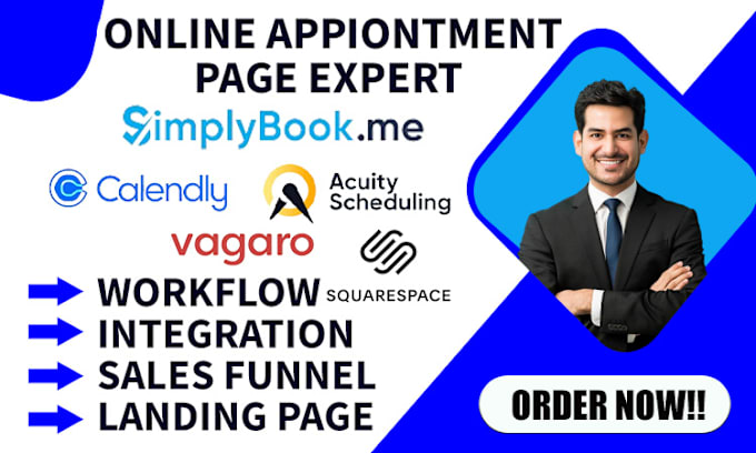 Setup acuity calendly vagaro simplybook me squarespace online appointment