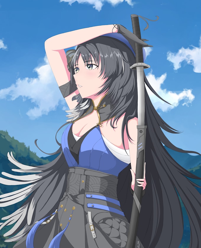 make digital illustration,original character art, anime art