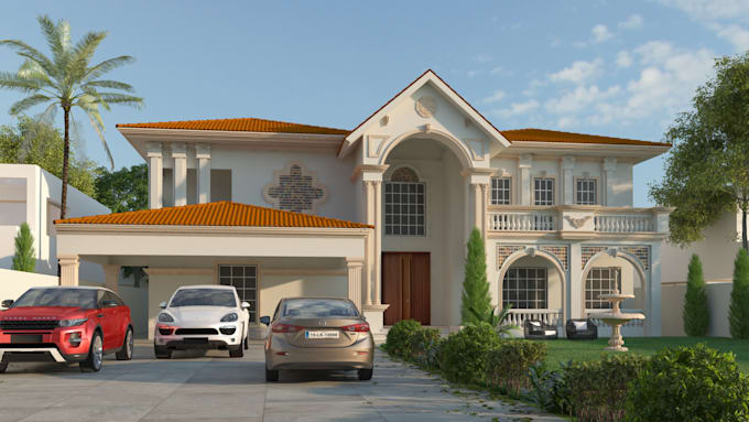 create realistic 3d house exterior and interior photorealitic rendering