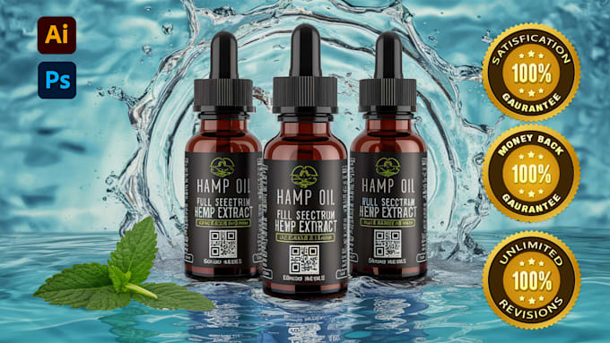 do cbd label design, bottle label design and supplement label