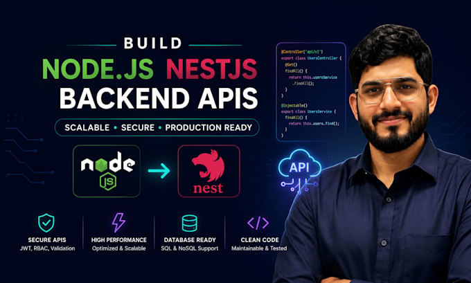 build nodejs nestjs backend apis as a developer