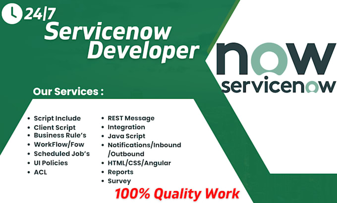 with any servicenow integration, scripting work job support