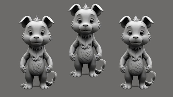 sculpt 3d printable stl file ready for 3d toy, animal character modeling cartoon
