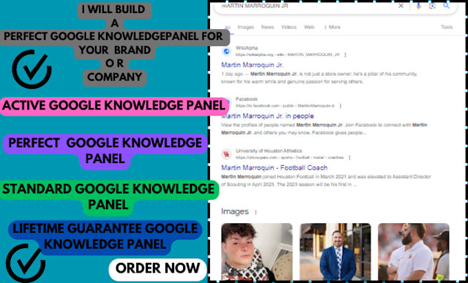 create a standard go0gle knowledgepanel for personal and company