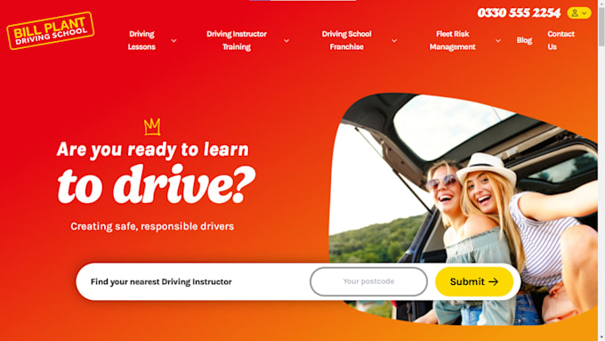 design driving school driving instructor website  elearning educational website