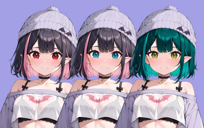 sketch and rig live2d avatar commission, vtuber character design live2d model