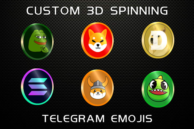 create 3d spinning coin emojis and stickers for telegram in 2hrs