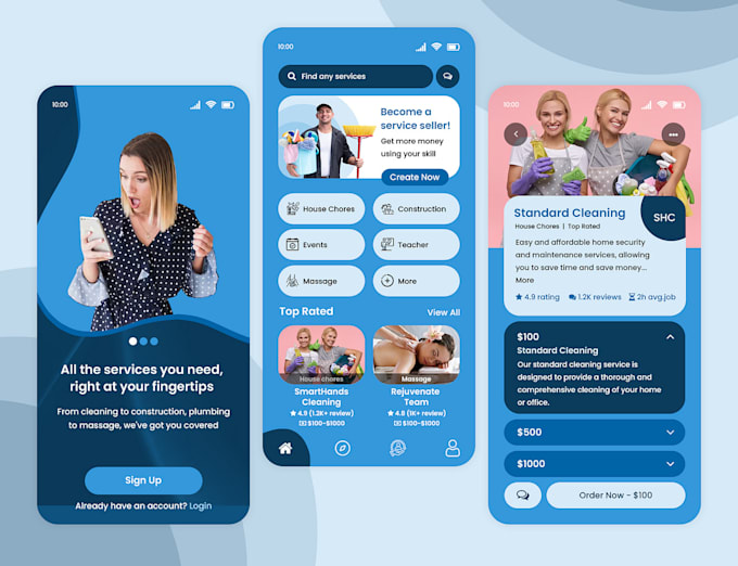 create handyman app, home service app, on demand service app