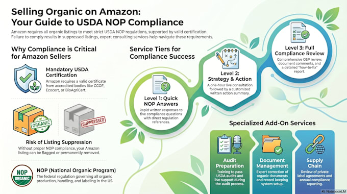 provide usda organic project consultations for amazon sellers