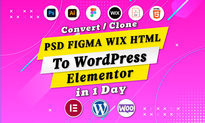 Convert clone psd, figma, wix, html, xd, pdf,canva to wordpress by ...