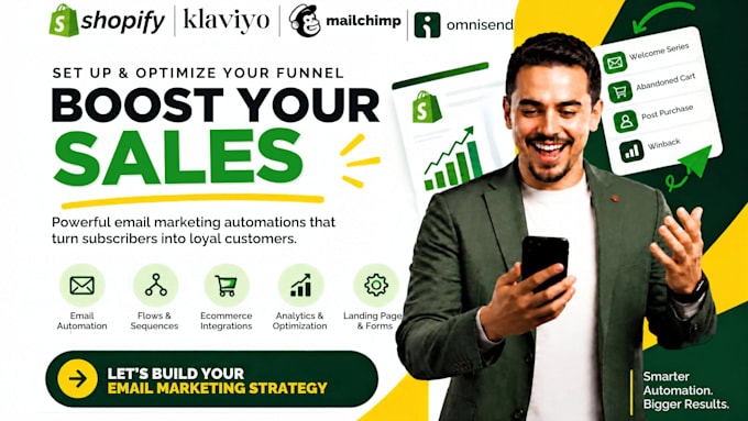 boost shopify sales with mailchimp klaviyo shopify email marketing funnel flows