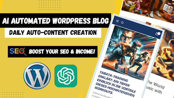 create ai automated wordpress SEO blog or news autoblog autopilot website