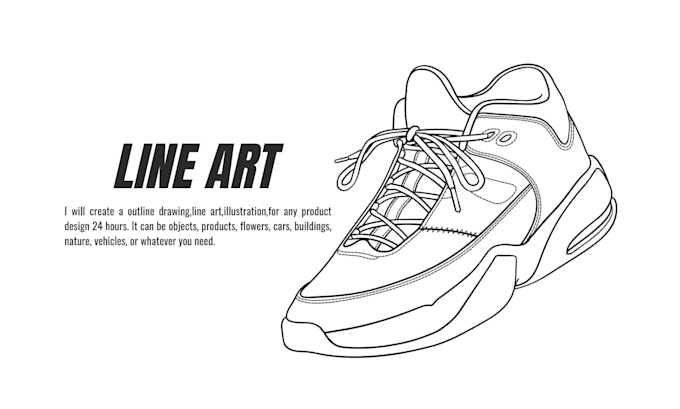 draw vector line art of any image, product, logo or diagram