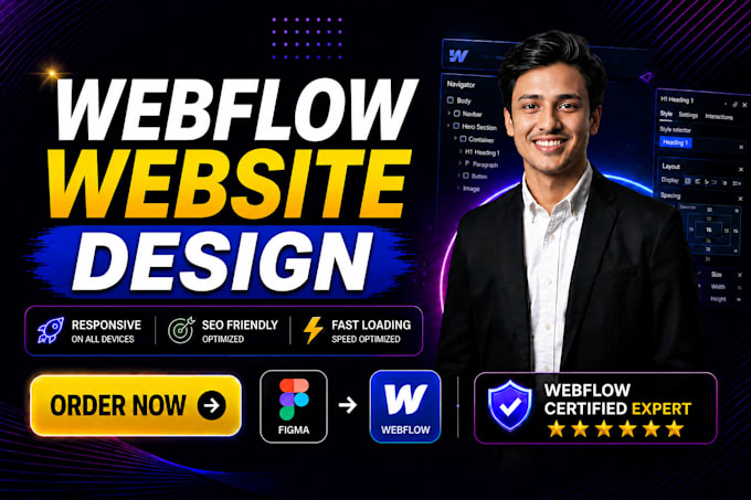 design, develop, or redesign a responsive webflow website
