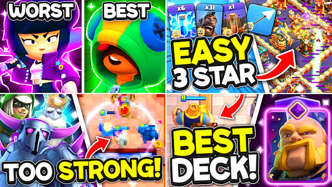 create high quality clash royale and clash of clans youtube thumbnails