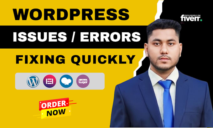 fix any wordpress issues, elementor bugs, errors in quickly