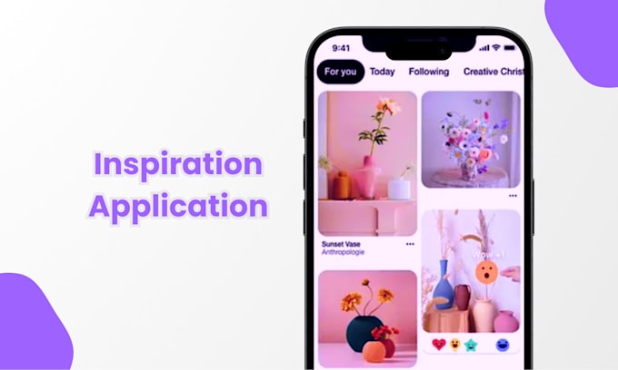 create a photo sharing app, visual discovery app like pinterest, weheard