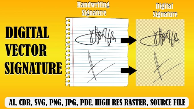 vectorize, trace, digitize hand drawn signature to vector