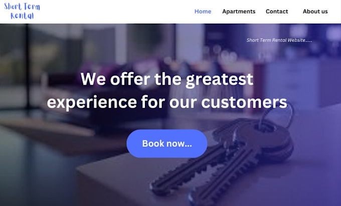 create short term rental website with booking features, vacation rental website