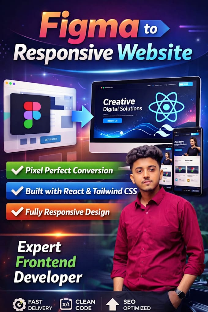 create website, convert figma to responsive website