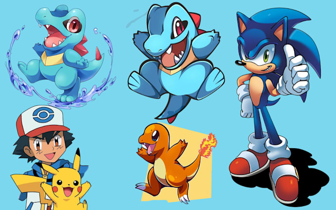 draw cute pokemon art , fakemon art , chibi fakemon, pokemon art animation