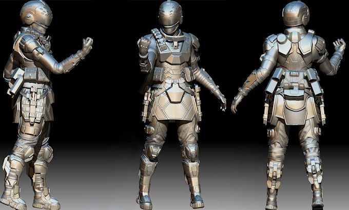 do the 3d model in zbrush and blender for 3d print