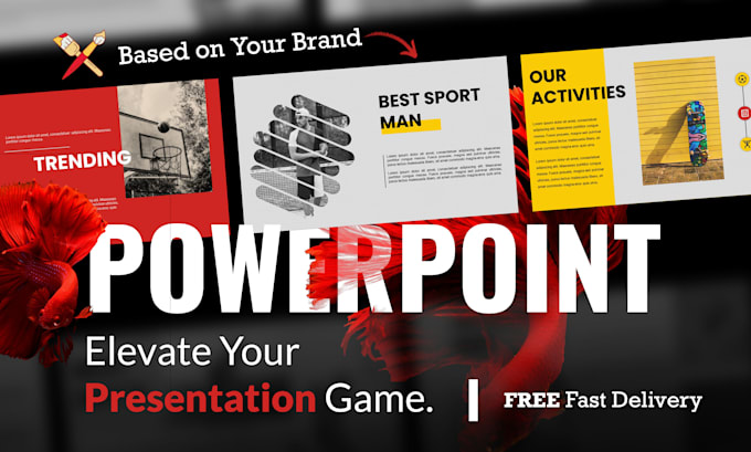 design powerpoint presentation, pitch deck, slides for brand