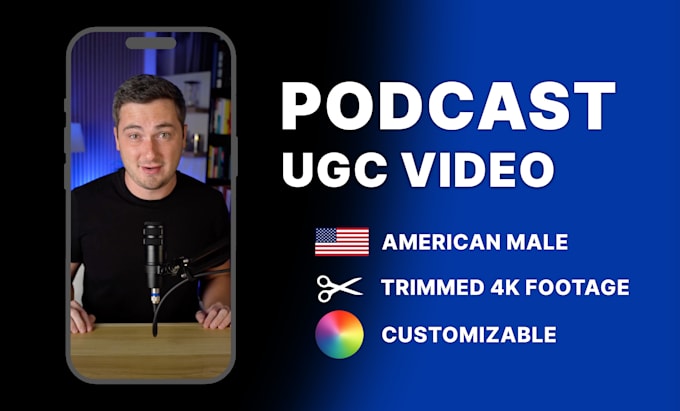 create a podcast style ugc video in my studio
