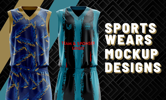 do sublimated sports wears design, 3d mockups and vectors