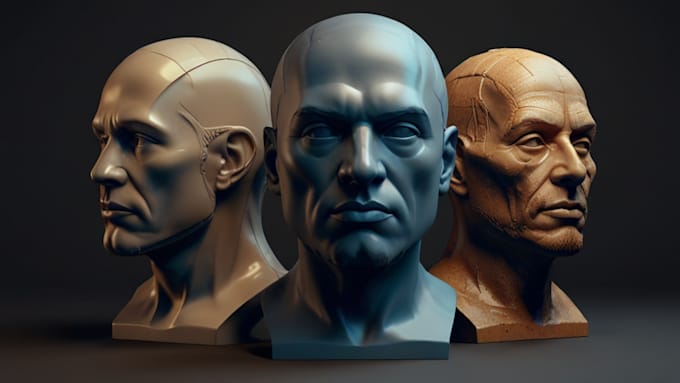 sculpt 3d head model, 3d bust, 3d anime model, 3d face, 3d mask, 3d  printing