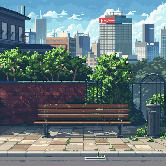 do pixel art backgrounds and illustrations for your project
