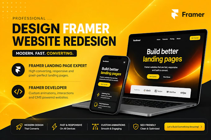 design framer website redesign, framer landing page expert, framer developer
