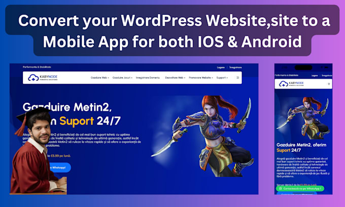 convert website, wordpress site to android, ios app