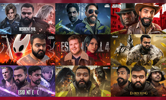 design premium gaming youtube thumbnail