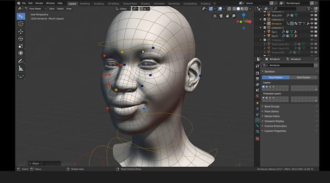 Rig 3d model for wonder dynamic,ik fk control,advance skeleton ...
